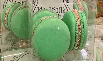 Peppermint White Chocolate macarons